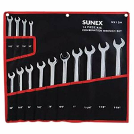 GOURMETGALLEY SAE Full Polished V-Groove Combination Wrench Set - 14 Piece GO3645594